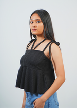 Elegant Top Featuring Knotted Sleeves Detail