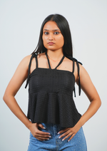 Elegant Top Featuring Knotted Sleeves Detail