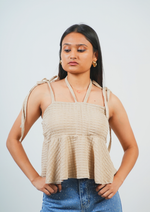 Elegant Top Featuring Knotted Sleeves Detail