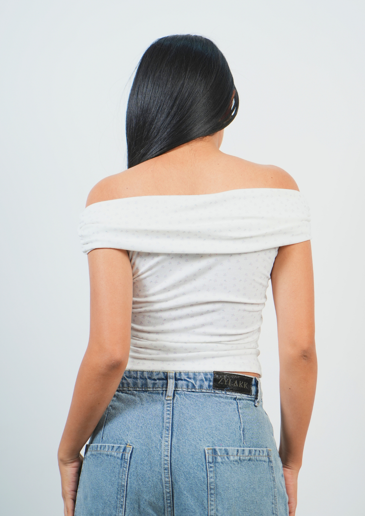 Cute Printed Off Shoulder Top