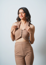 Modern Coord Set with Halter Neck and Sleek Fit