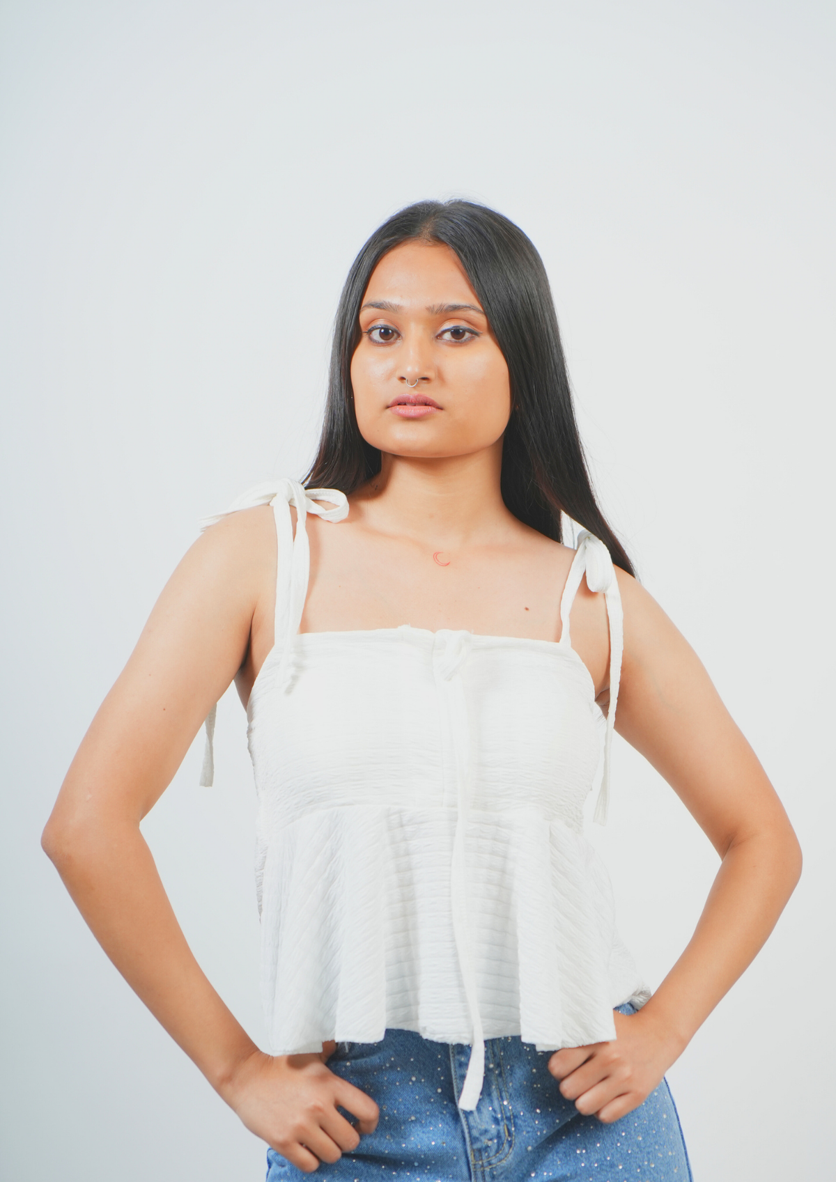 Elegant Top Featuring Knotted Sleeves Detail