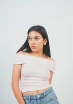 Cute Printed Off Shoulder Top