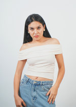 Cute Printed Off Shoulder Top