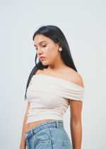 Cute Printed Off Shoulder Top