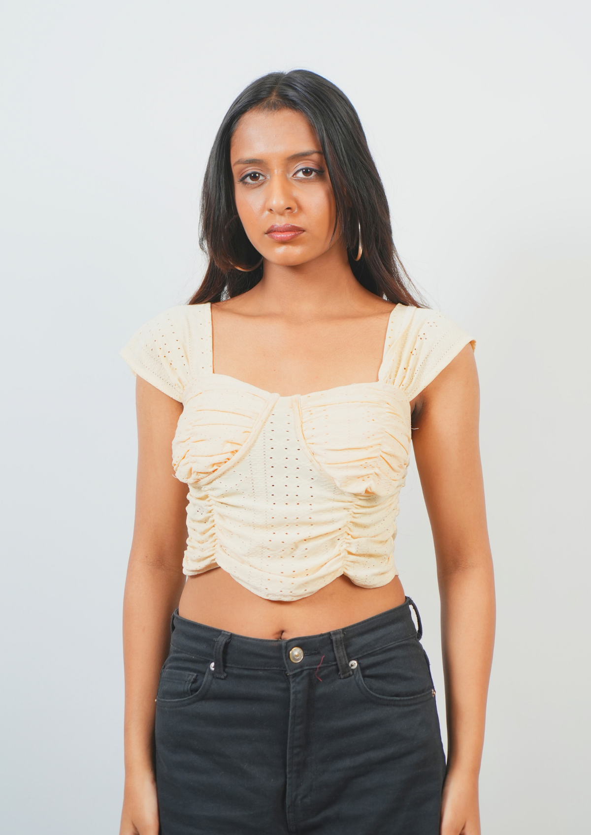 Casual yet Chic Broad Sleeves Crop Top