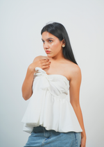 Playful Tubeless Top with a Tied Front Bow Accent