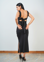 Stylish Backless Midi Dress with a Charming Back Bow Knot