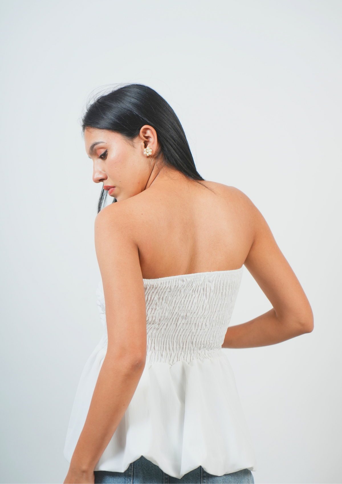 Playful Tubeless Top with a Tied Front Bow Accent