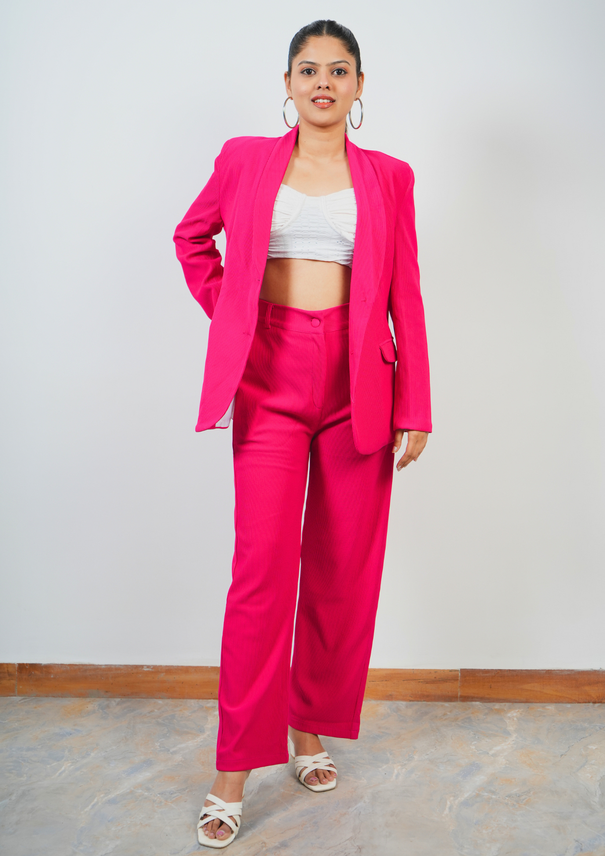 Perfectly Tailored Hot Pink Blazer Coord-Set for a Formal Finish