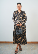 Classy and Elegant, Oversized Satin Dress with a Belt is Pure Luxury