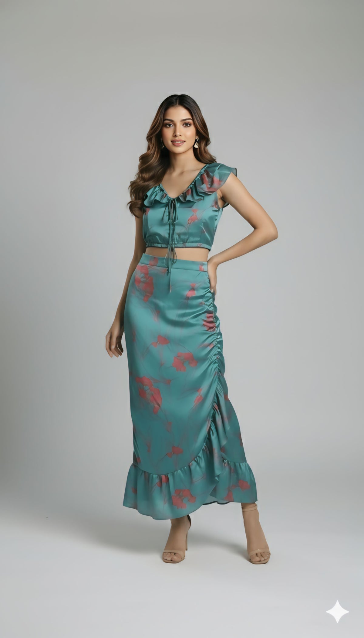 Teal Bloom Co-Ord Set