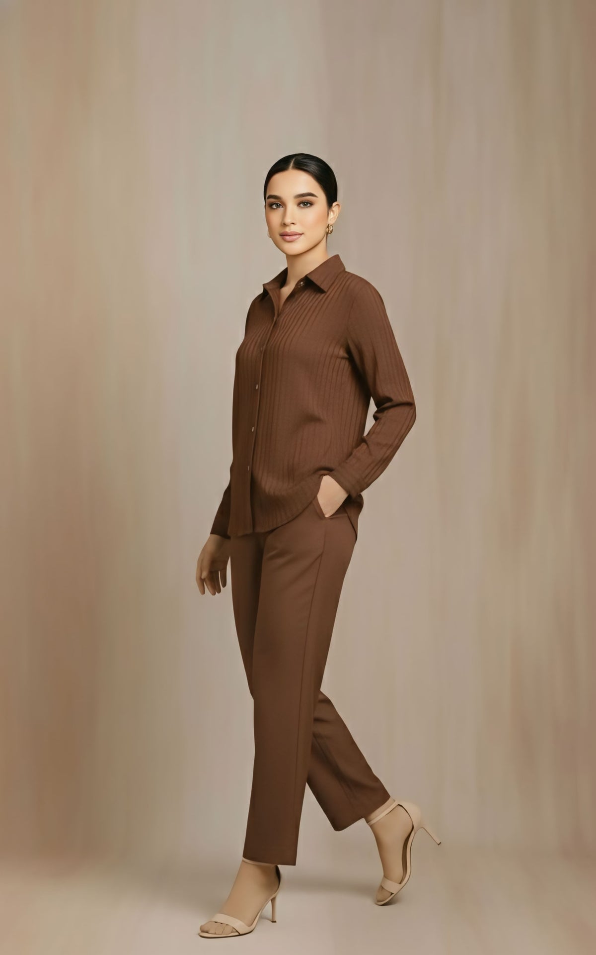 Brown Grace Co-ord Set