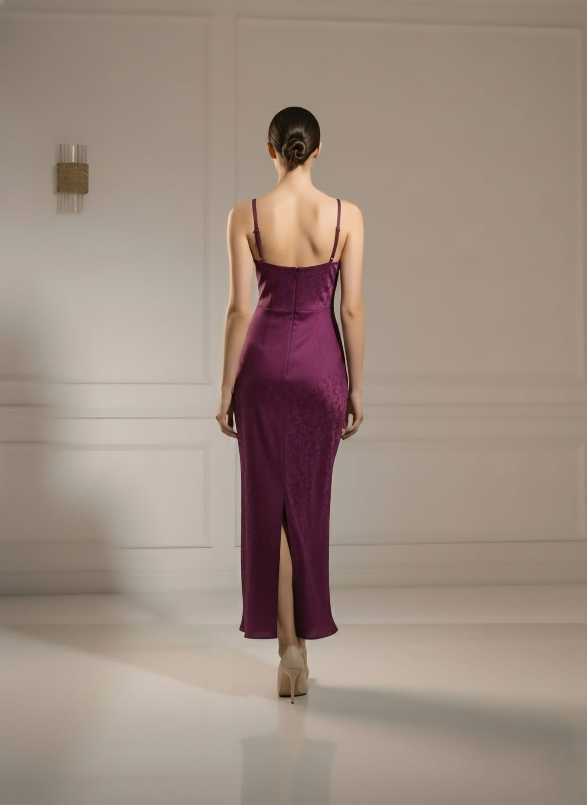 Wine Grace Midi Dress
