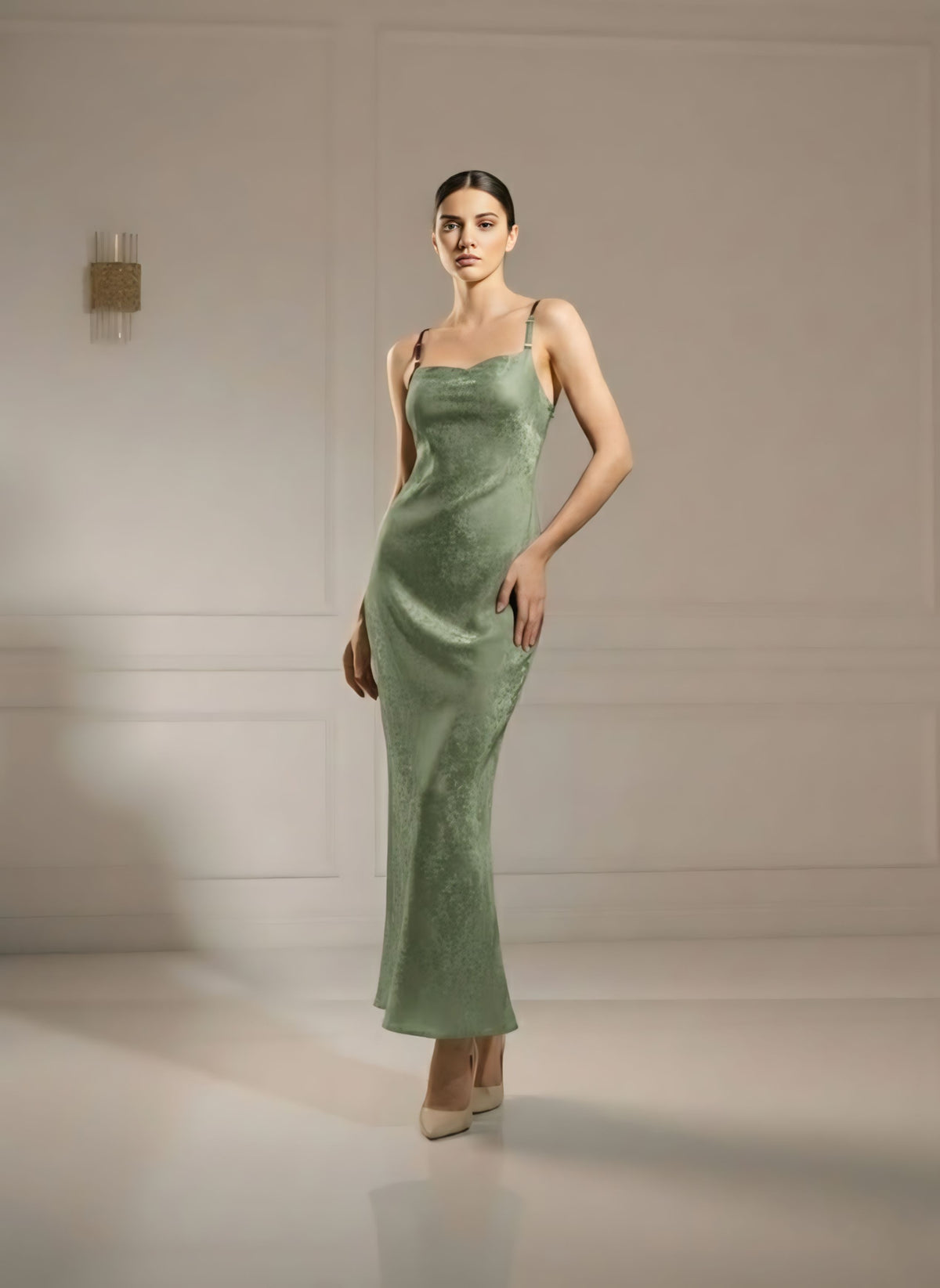 Light Green Grace Midi Dress