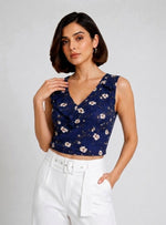 Floral V-Neck Crop Top