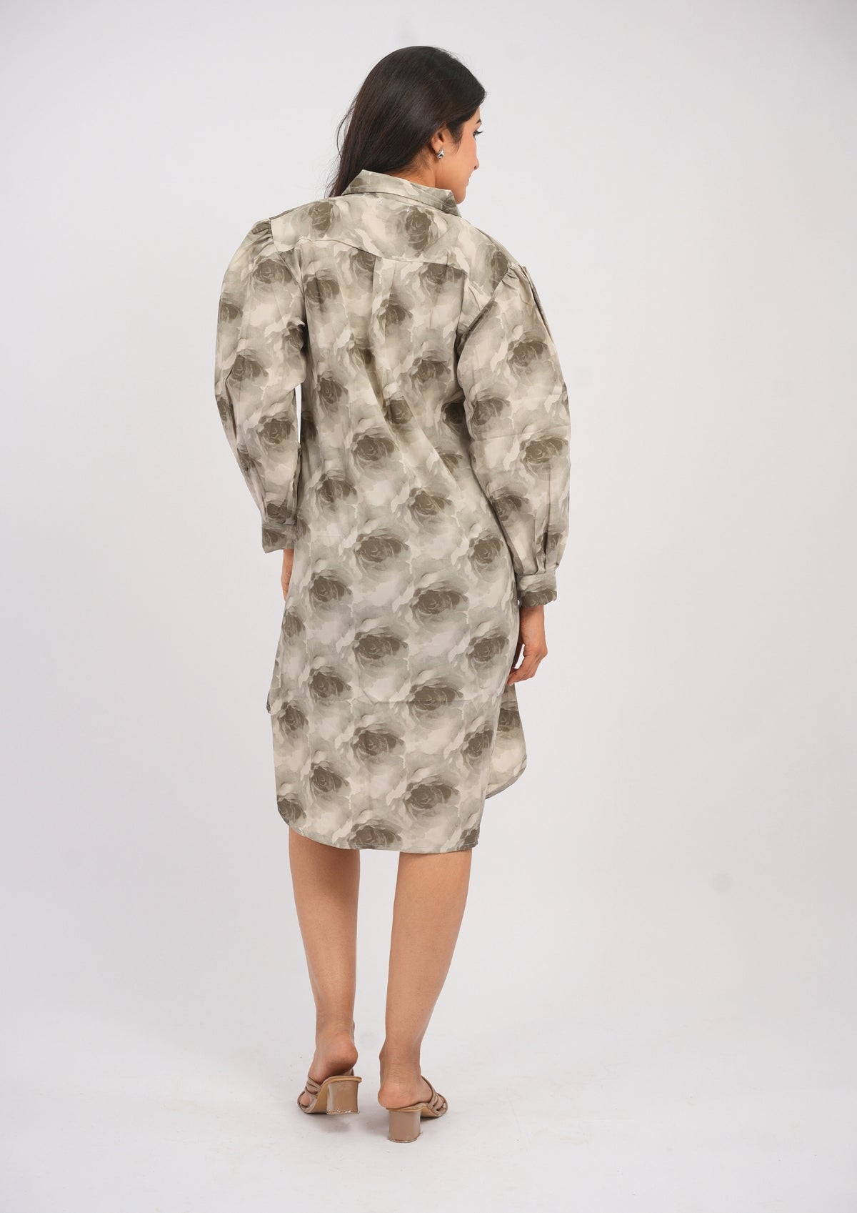 Ethereal Grace High-Low Shirt Dress