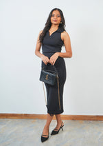 Sophisticated Collar Bodycon Midi Dress for Women