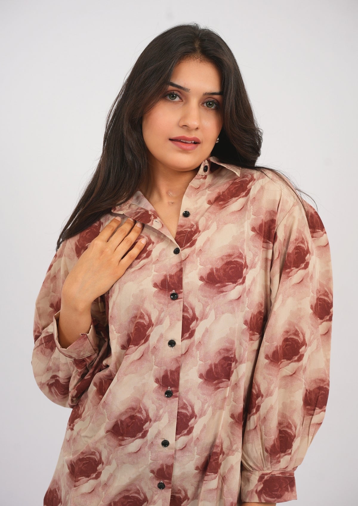 Ethereal Grace High-Low Shirt Dress