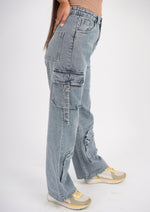 High Waist Cargo 8 Pocket Jeans