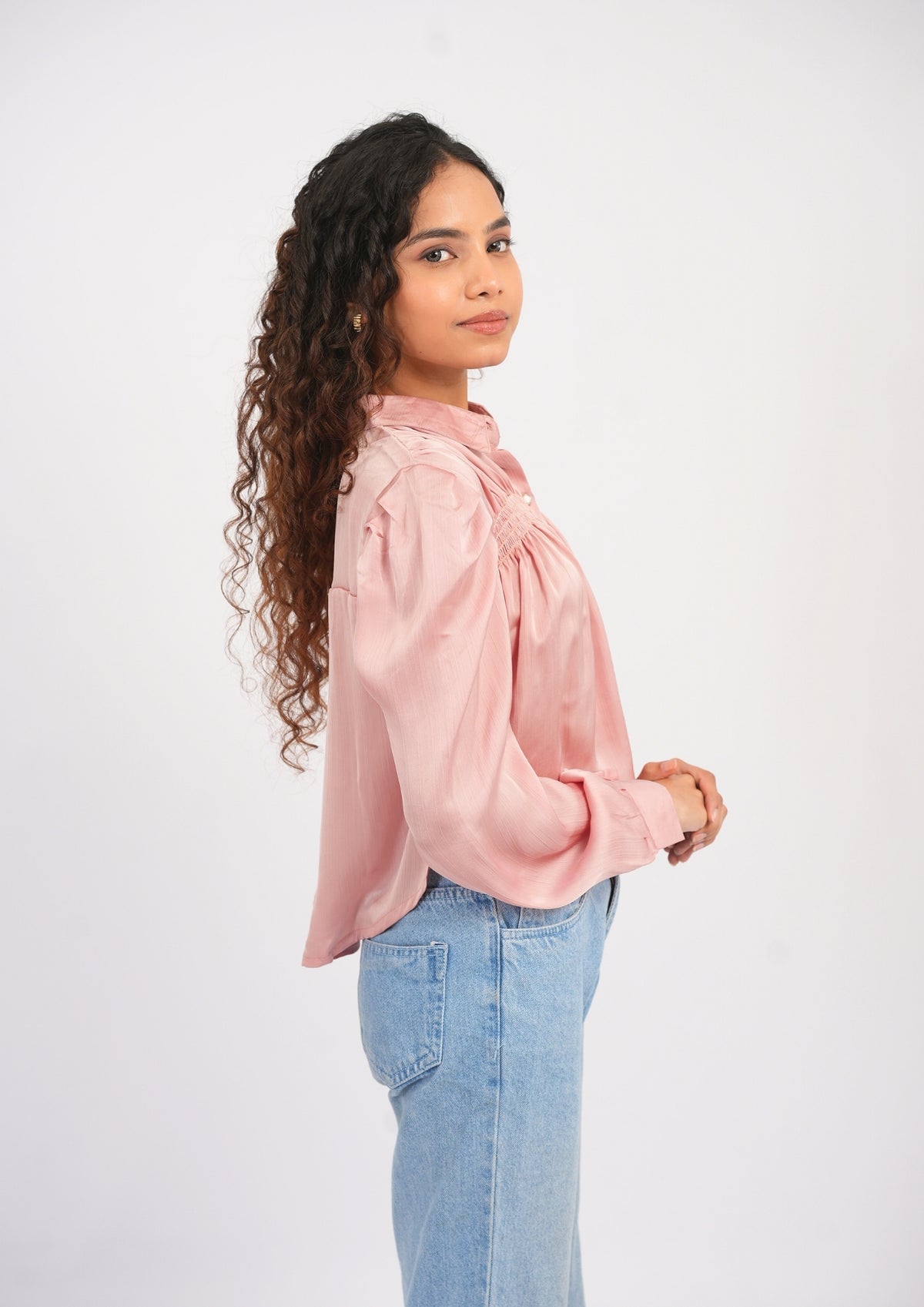 Airy Satin Bliss Full-Sleeve Top