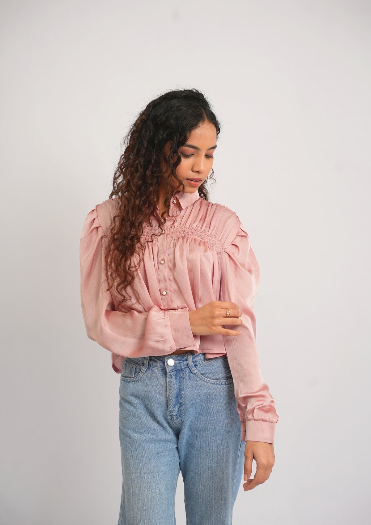 Airy Satin Bliss Full-Sleeve Top
