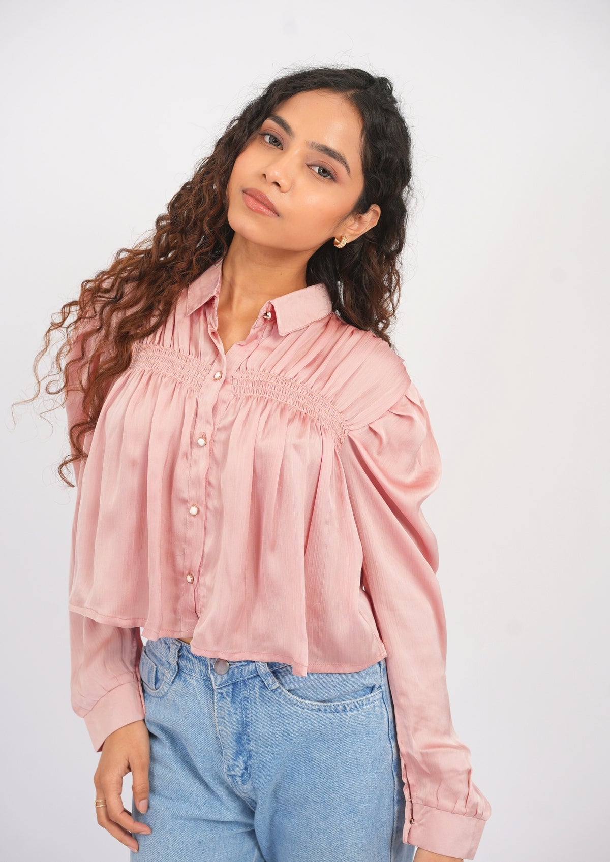 Airy Satin Bliss Full-Sleeve Top