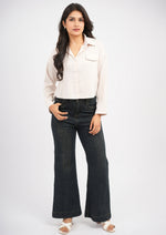 Iridescent Luxe Satin Crop Shirt