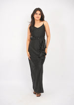 Shimmer & Grace Evening Dress with Belt
