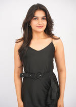 Shimmer & Grace Evening Dress with Belt