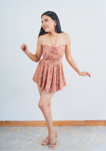 Cute Short Dress with Beautiful Front Rose