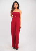 Statement Glam Belted Tube Less Jumpsuit