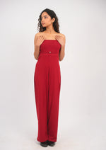 Statement Glam Belted Tube Less Jumpsuit