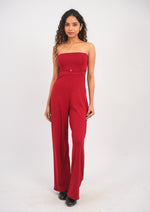 Statement Glam Belted Tube Less Jumpsuit