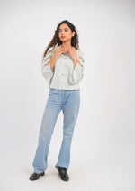 Smart-Casual Check Shirt with Chic Net 3/4th Sleeves