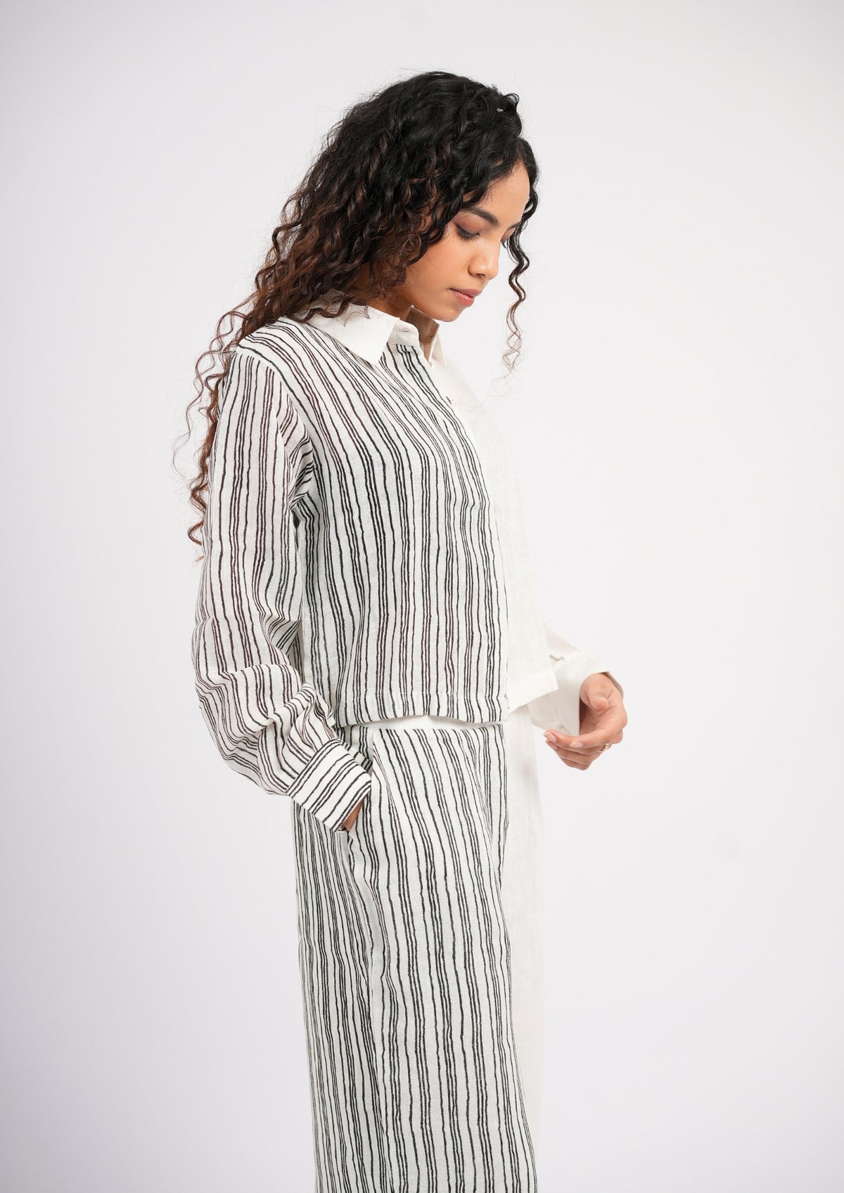 Statement Stripe One-Sided Linen Co-Ord