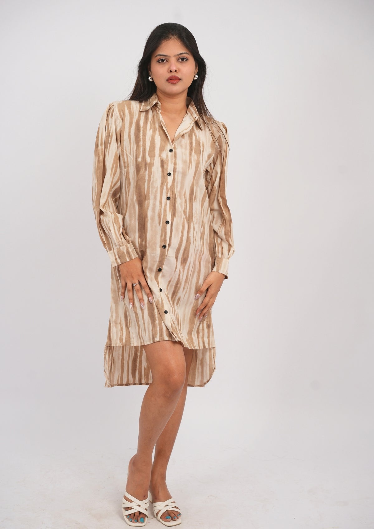 High-Low Elegance Shirt Dress