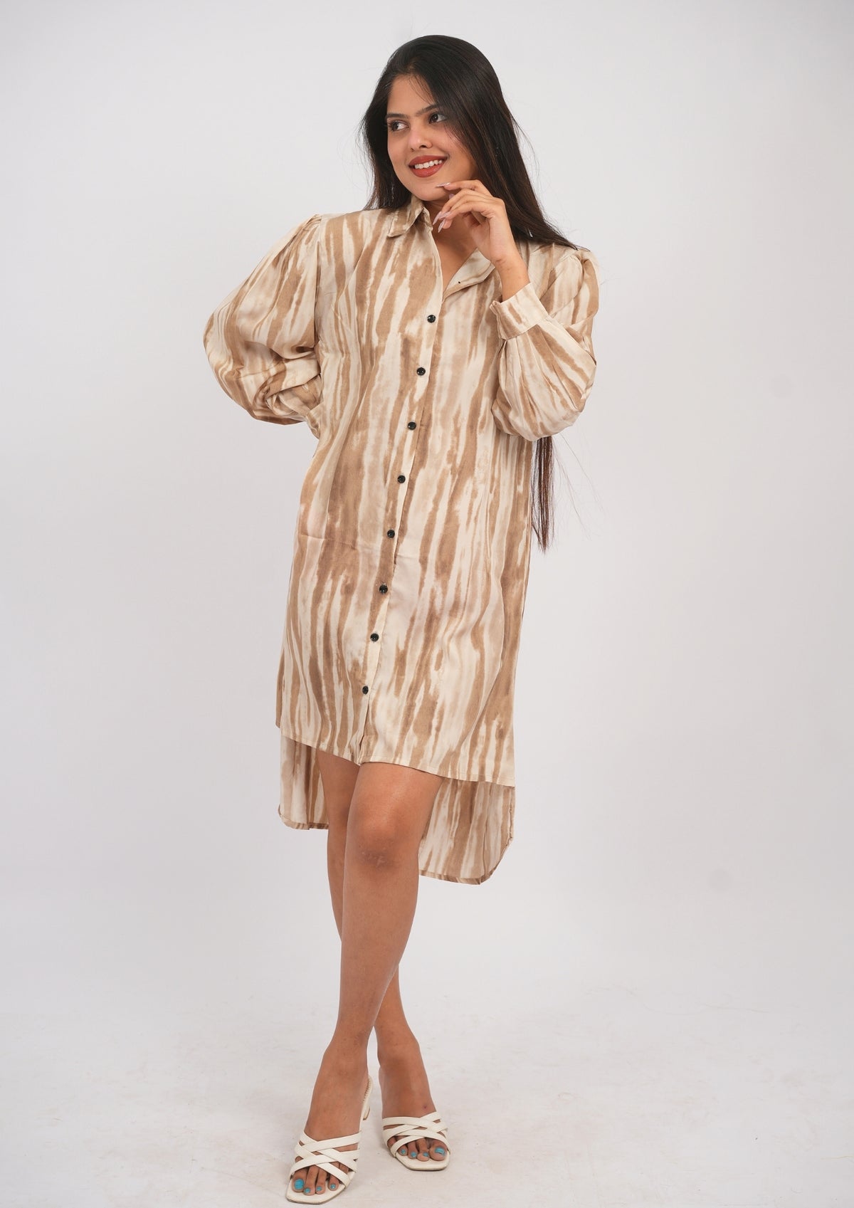 High-Low Elegance Shirt Dress
