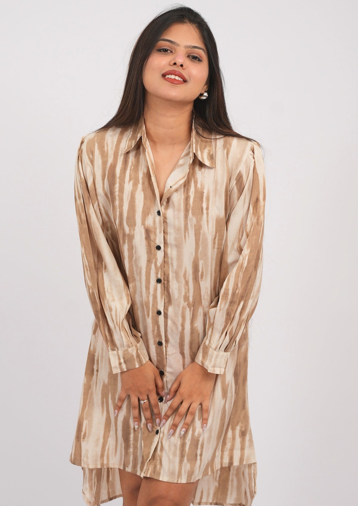 High-Low Elegance Shirt Dress