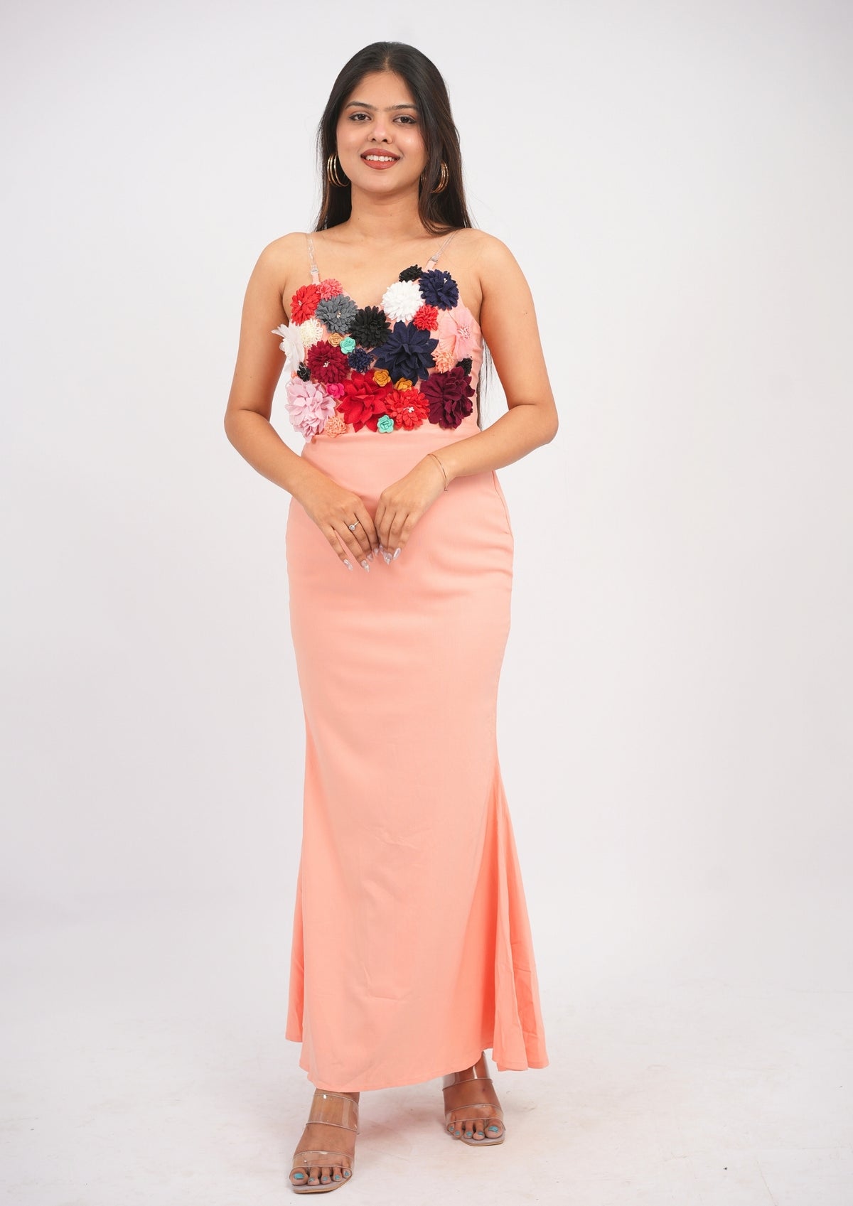Colorful Bloom Elegance Statement Dress
