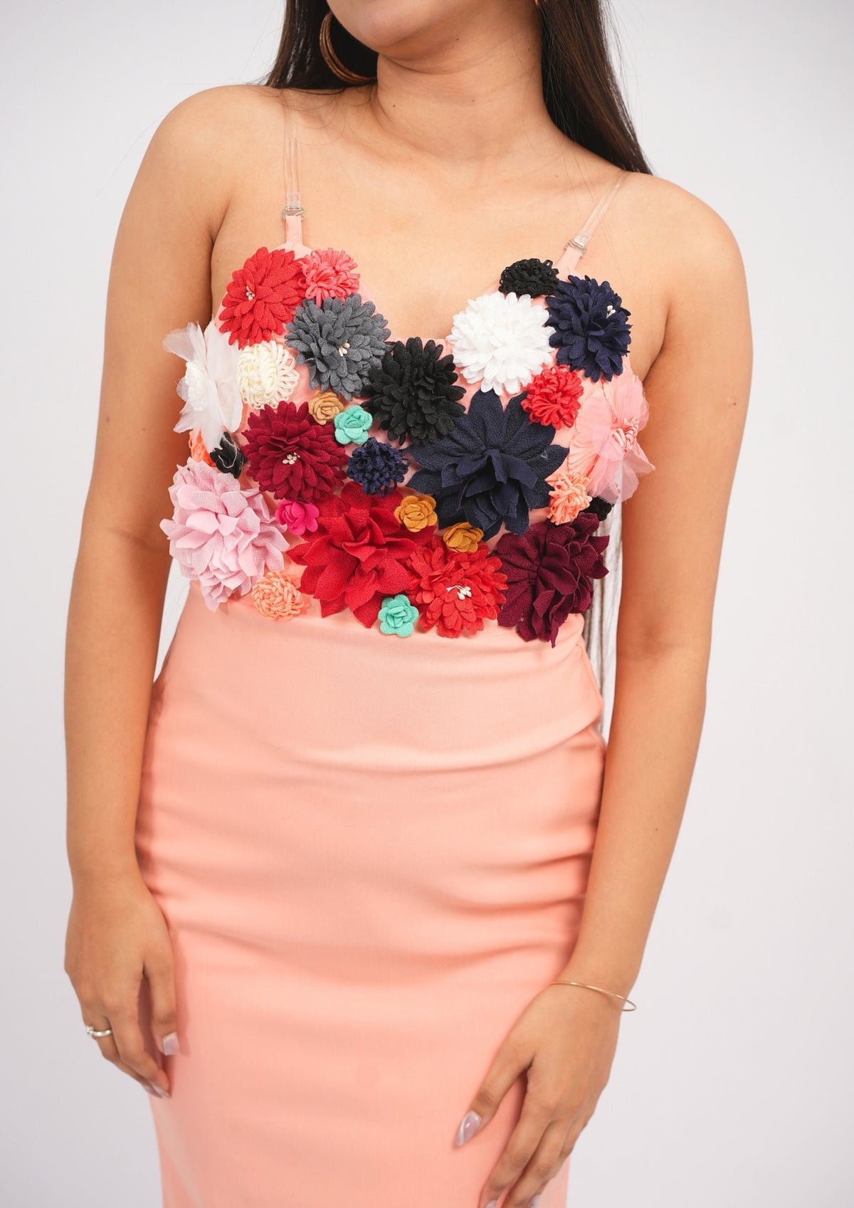 Colorful Bloom Elegance Statement Dress