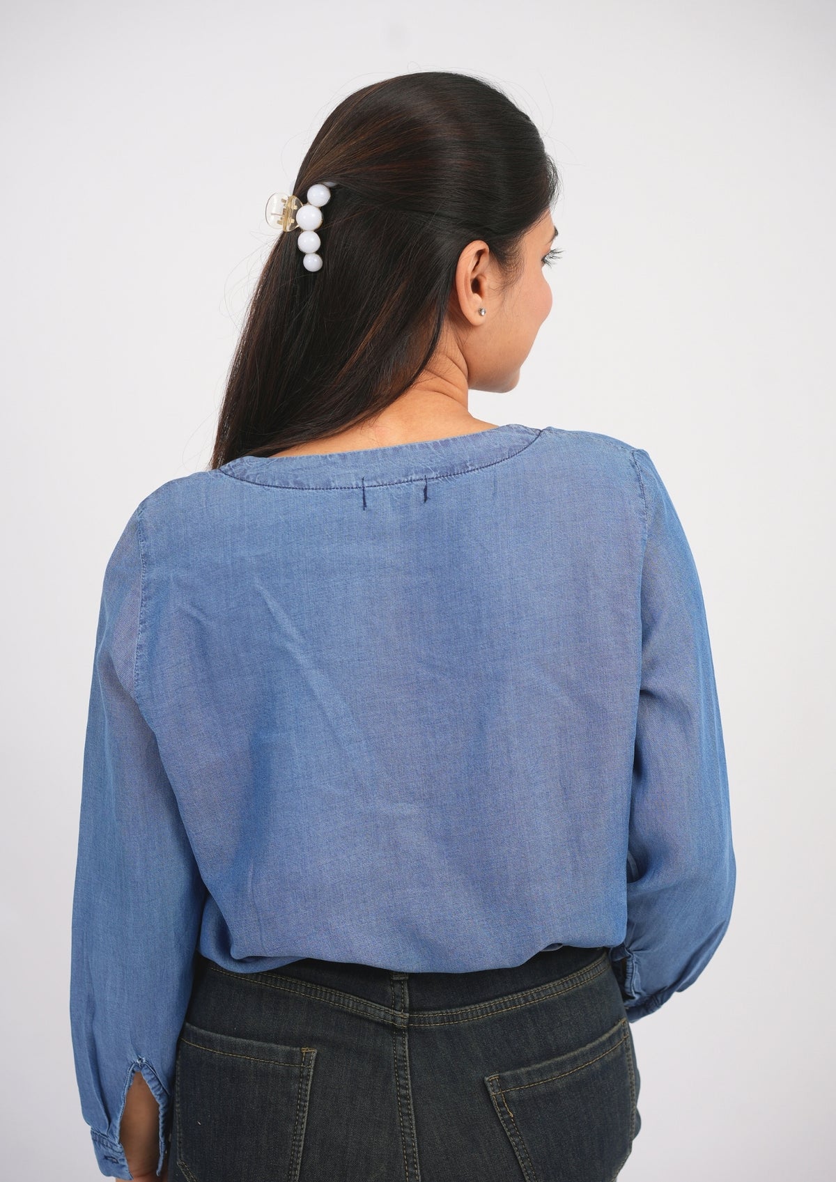 Effortless Denim-Tone Top