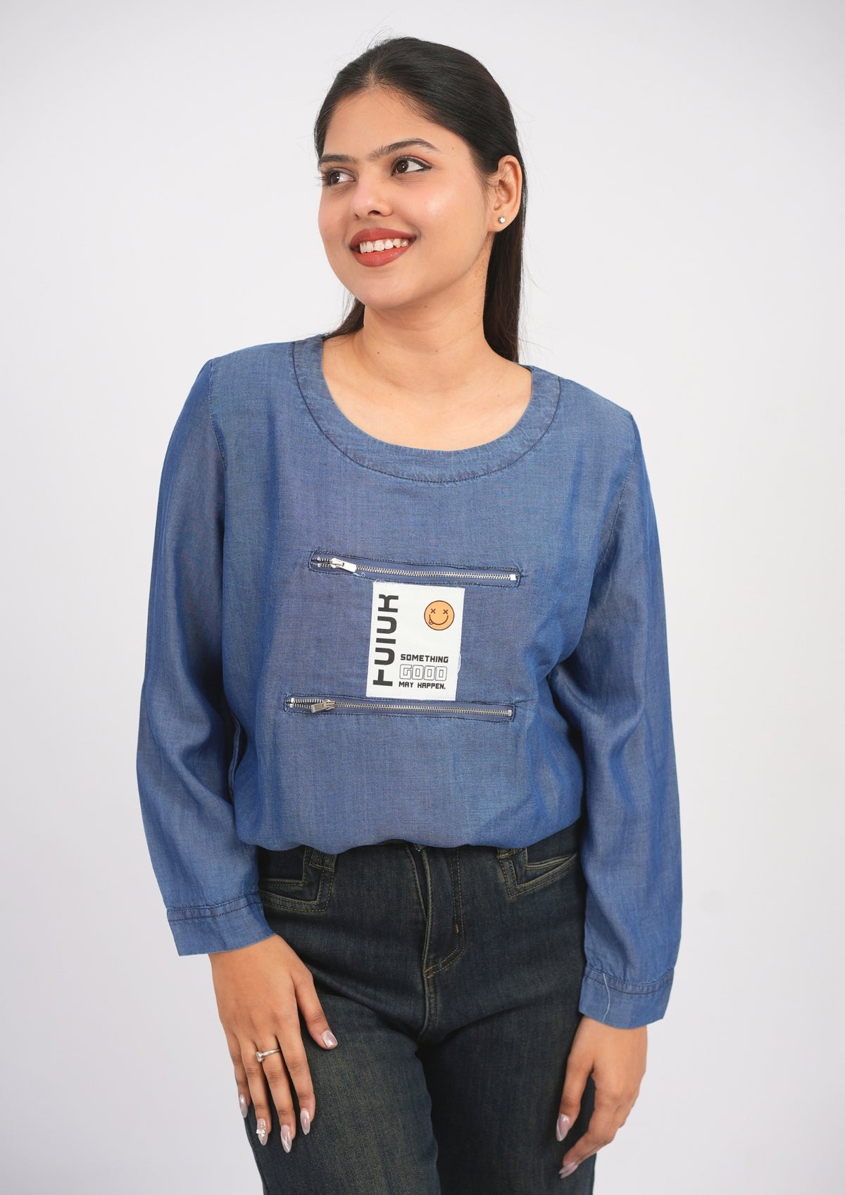 Effortless Denim-Tone Top