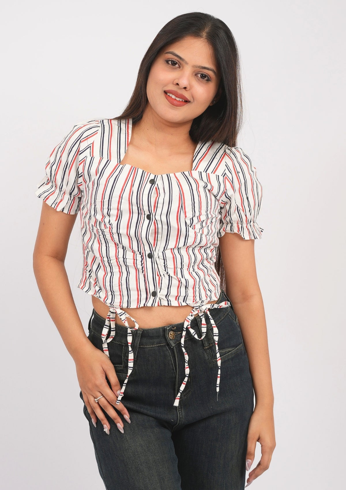Striped Cotton Summer Crop Top