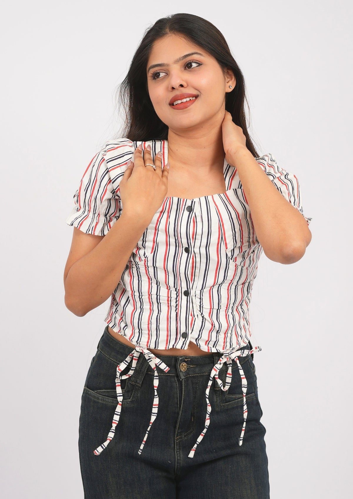 Striped Cotton Summer Crop Top