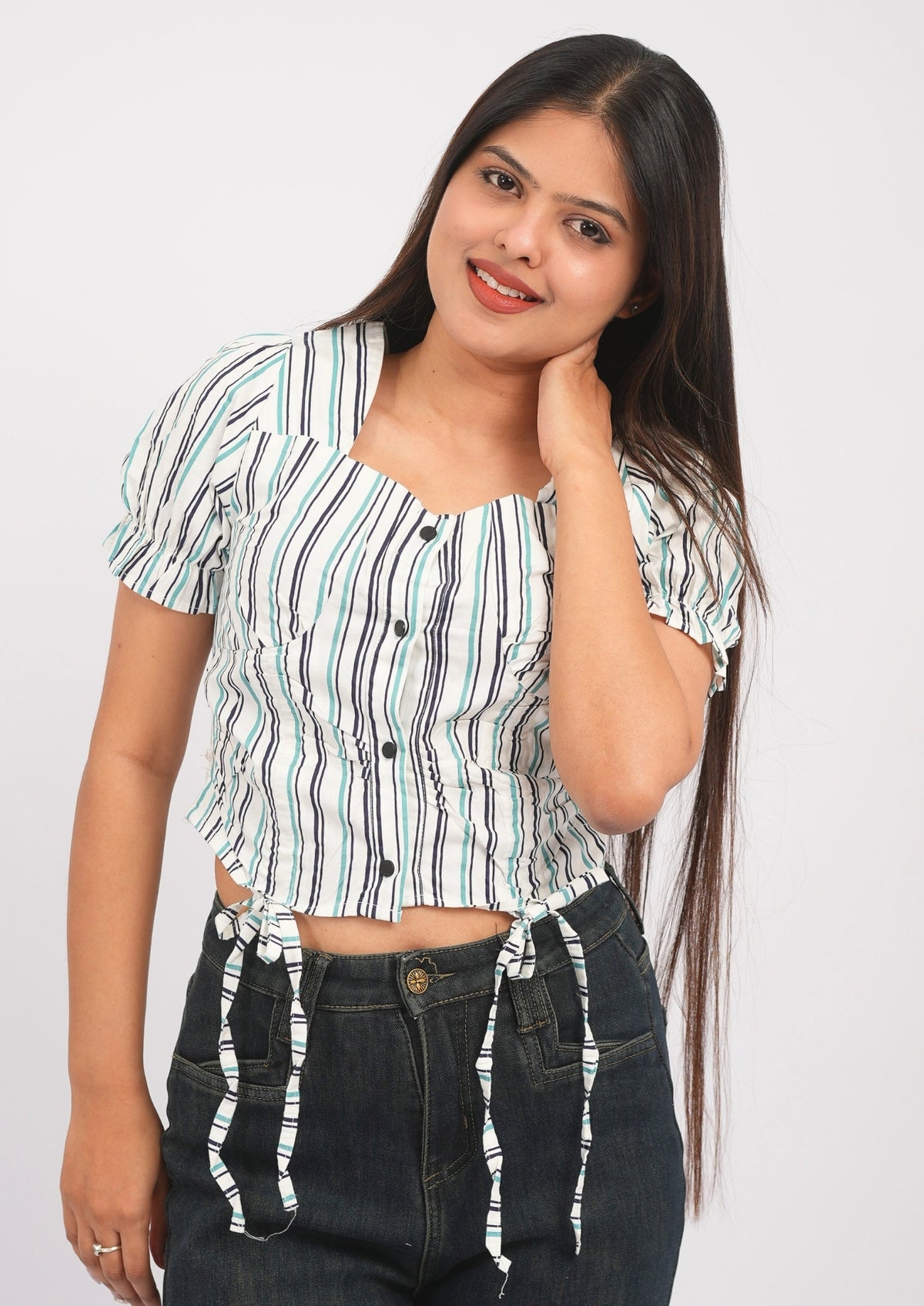 Striped Cotton Summer Crop Top
