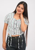Striped Cotton Summer Crop Top