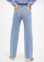 Straight Fit High Waist Jeans With Front Stone Work