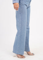 Straight Fit High Waist Jeans With Front Stone Work