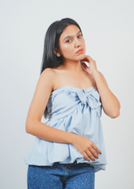 Playful Tubeless Top with a Tied Front Bow Accent